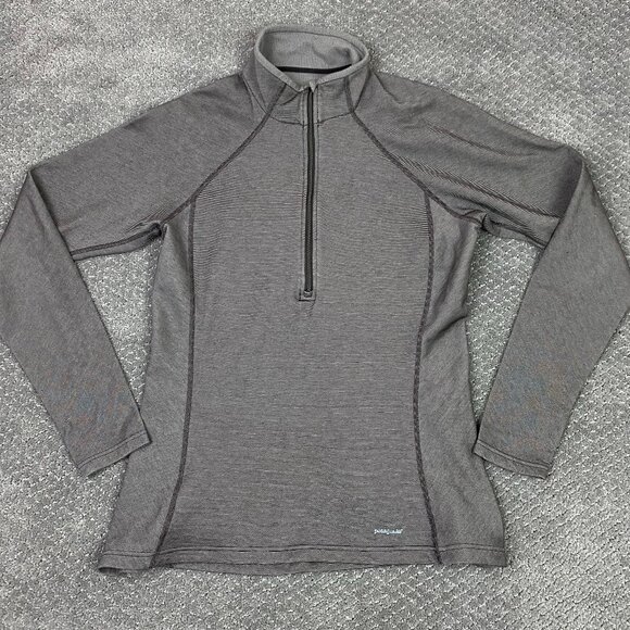 Patagonia Capilene 3 Midweight 1/4 Zip Pullover Women's Large Brown Base Layer - Picture 1 of 16